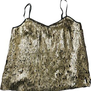 Elegant Gold Sequin Camisole Top